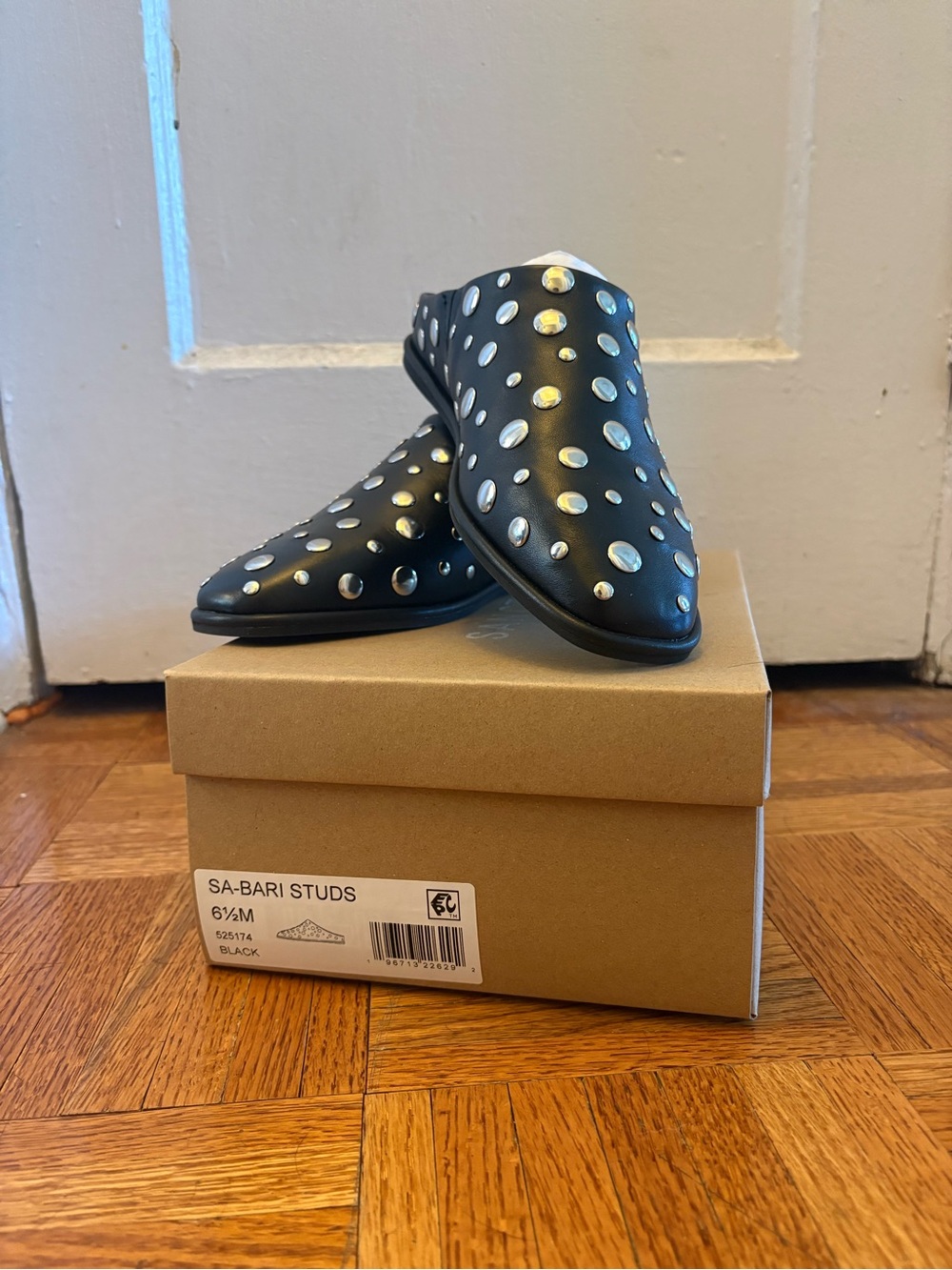 NWB Sanctuary Bari Studded Leather Mules - Black